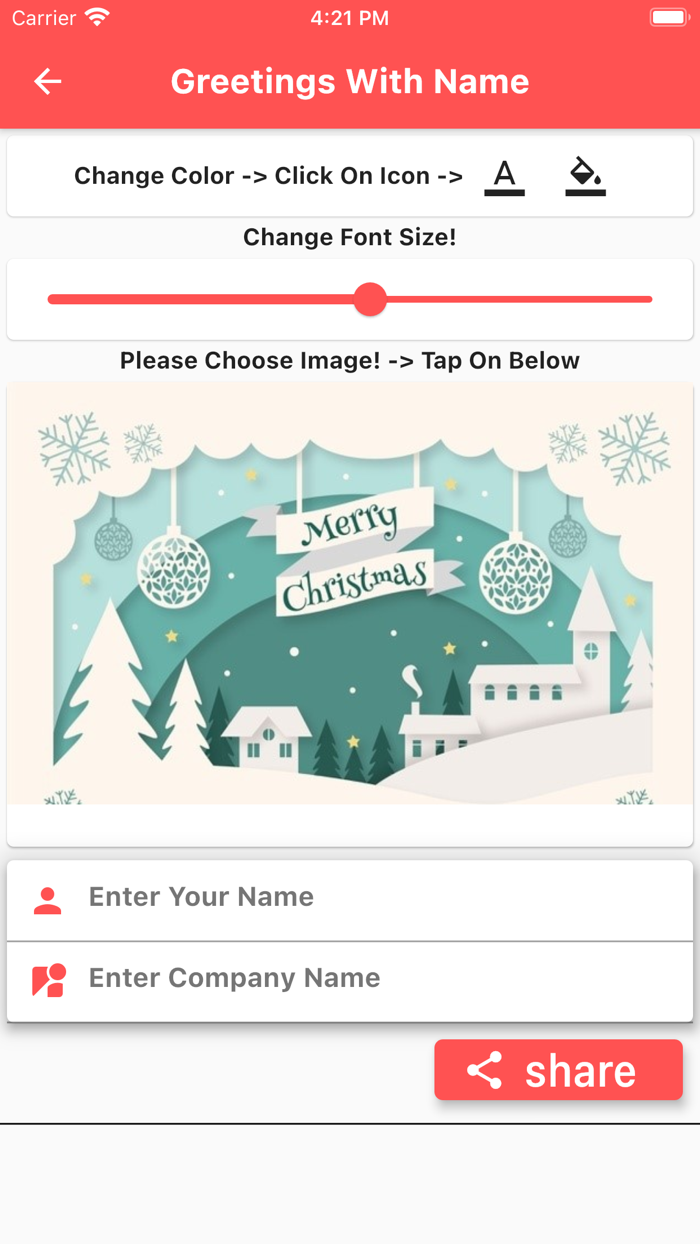 Christmas Customise Greetings