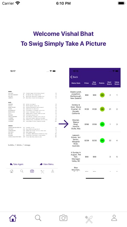 Swig: Wine, Beer & Liquor Menu