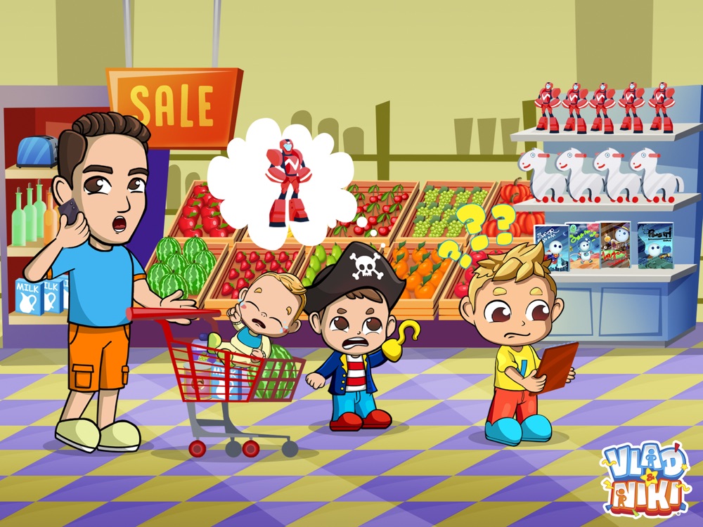 Vlad and Niki Supermarket game App for iPhone - Free