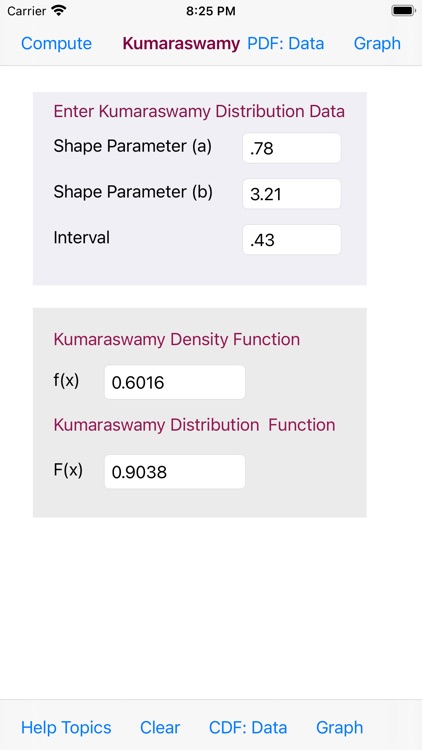 Kumaraswamy Distribution screenshot-7
