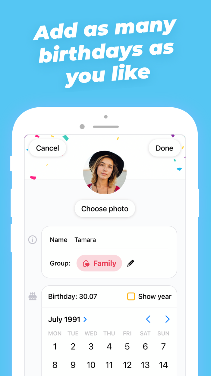 Birthday Countdown  Reminders