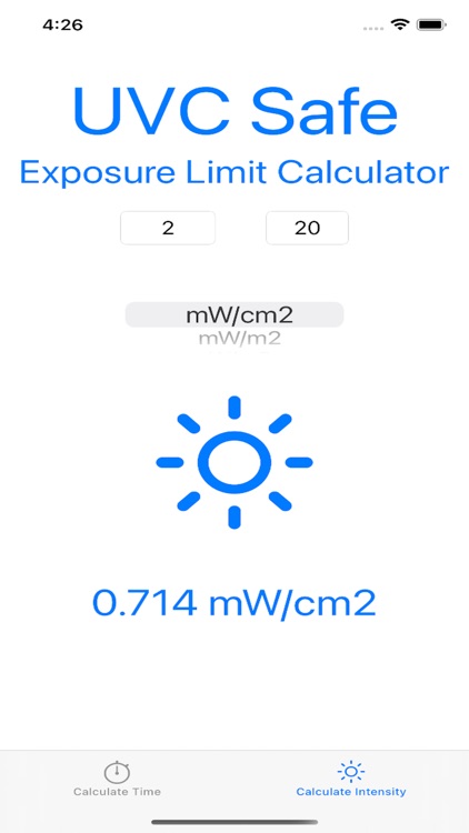 UVC Calculator