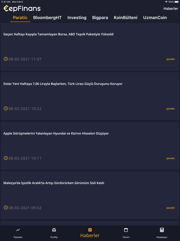 CepFinans Döviz Altın Borsa