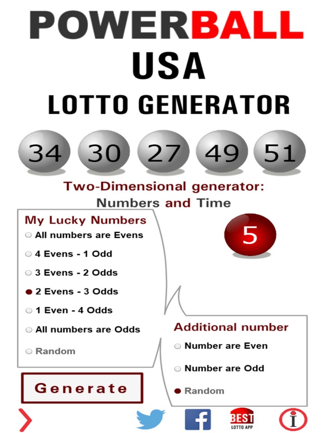 Powerball USA Lotto Generator the App