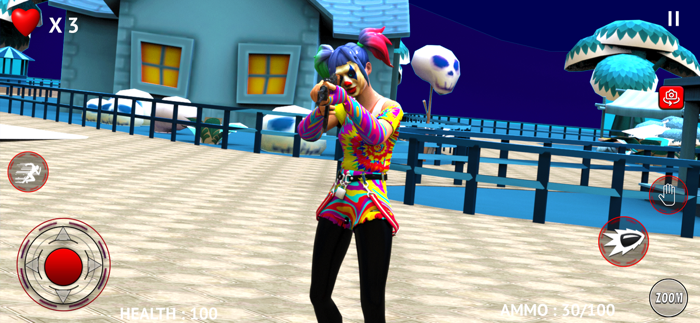 Scary Tie Dye Clown Girl Game