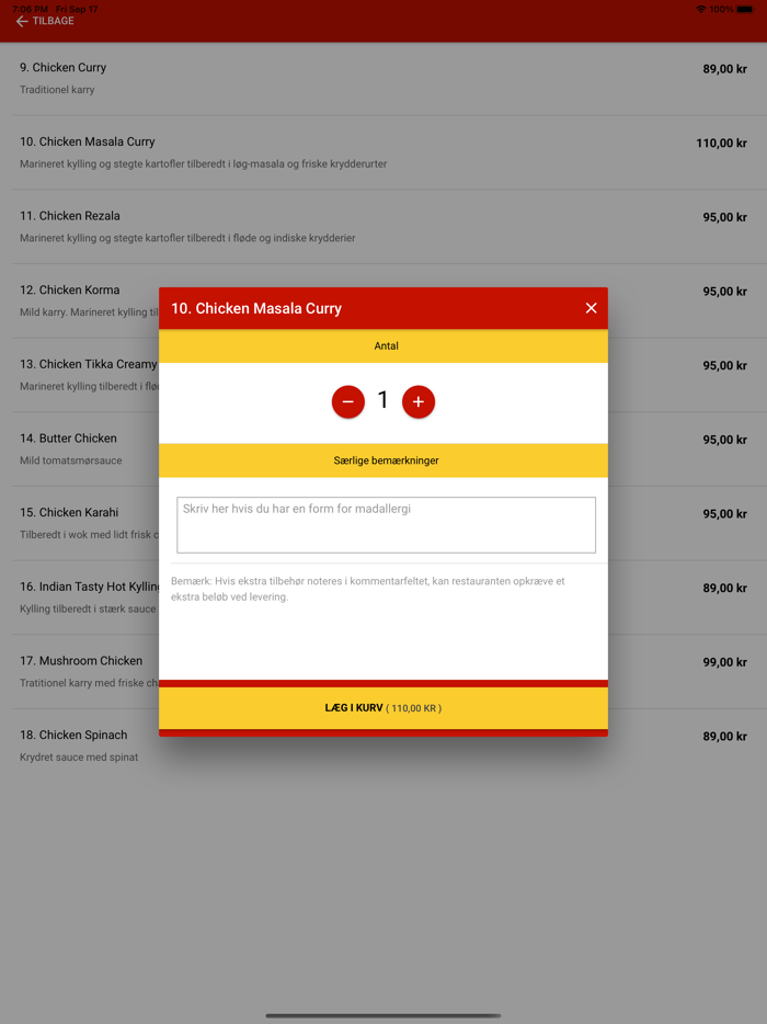 Indian Tasty Odense app