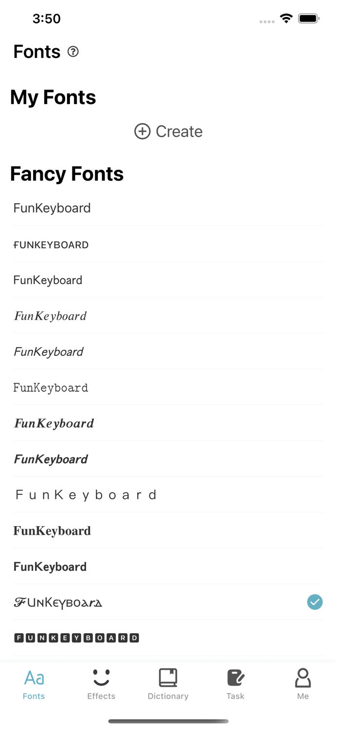 Fonts Keyboard