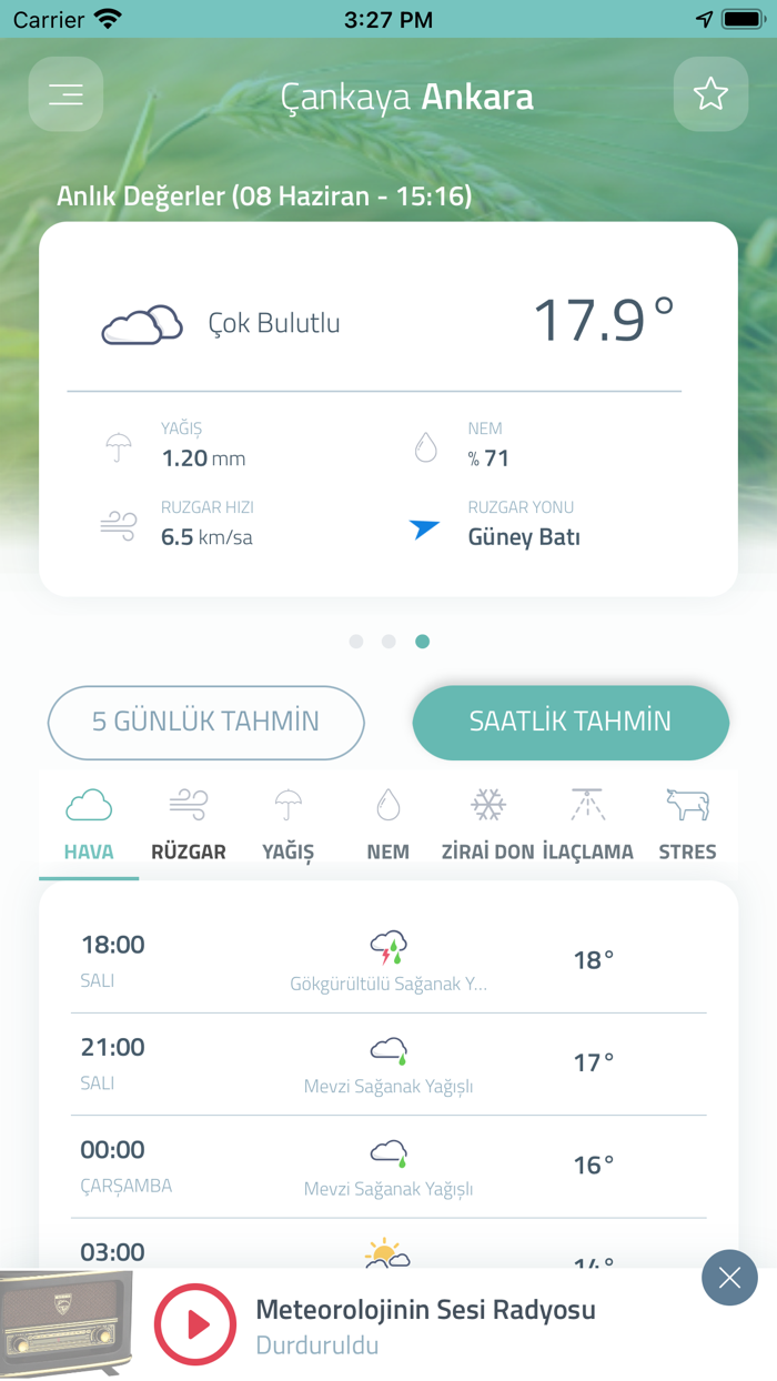 Tarımsal Hava Tahmini