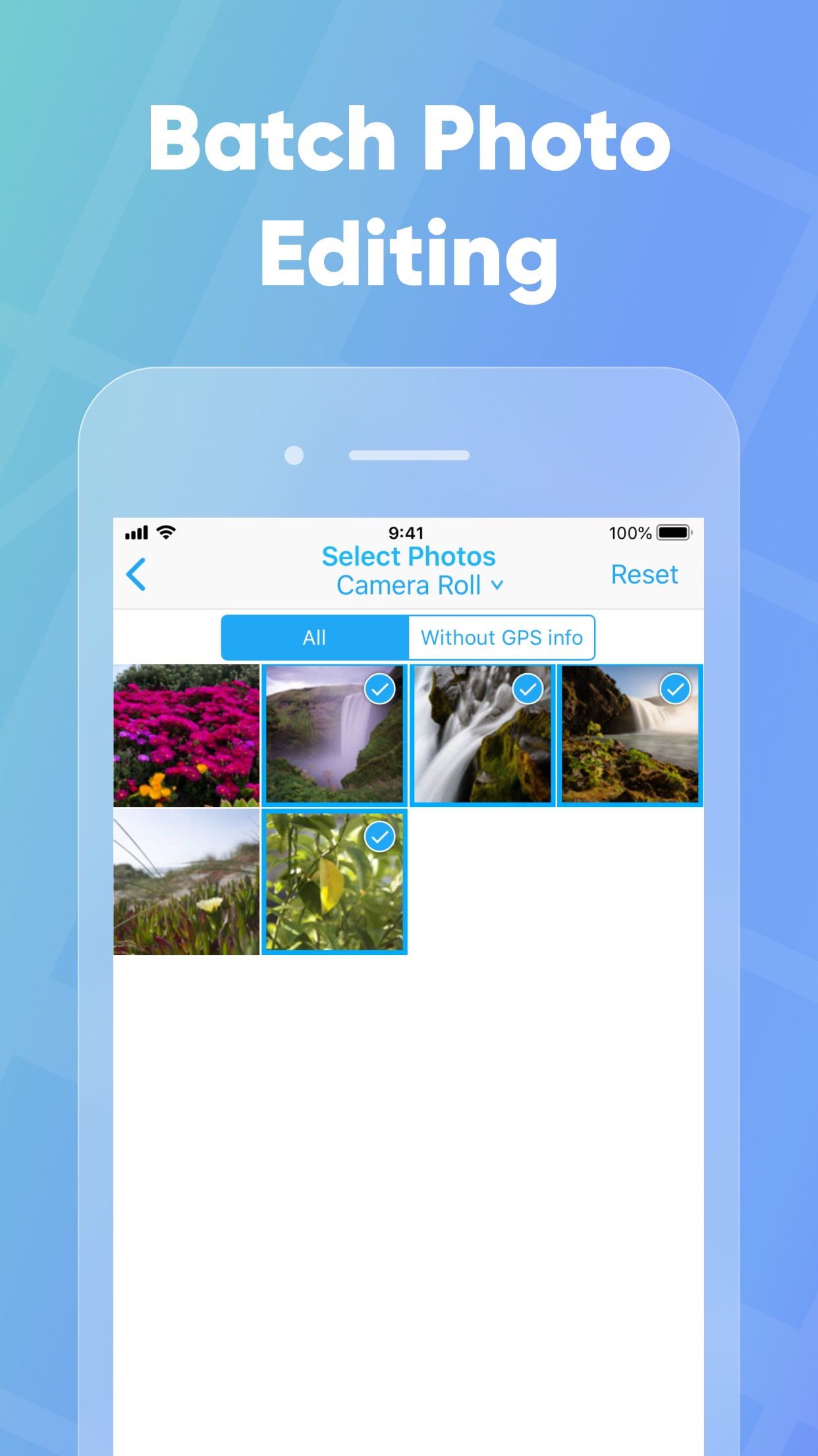 Screenshot do app PhotoMapper: Editor GPS EXIF