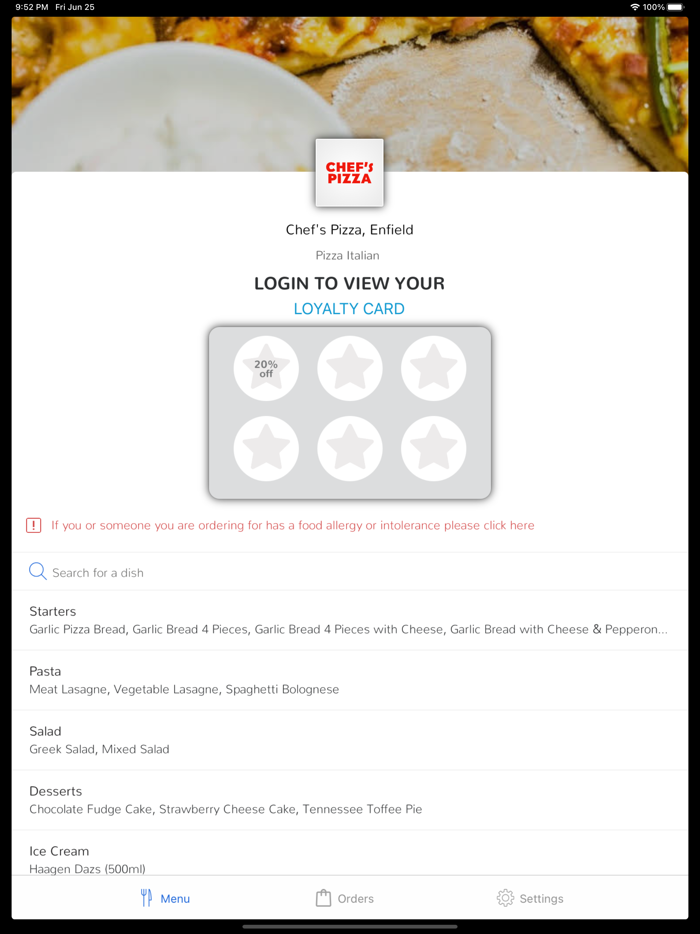 Chefs Pizza, Enfield