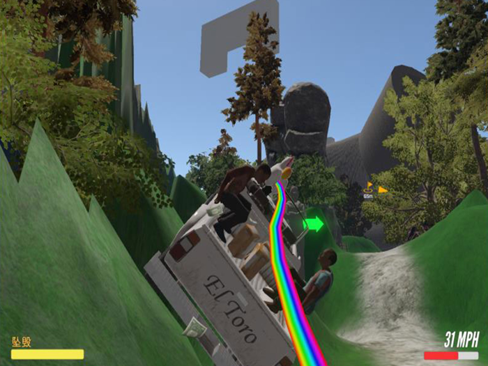 爸爸送儿子上学-死亡独轮车