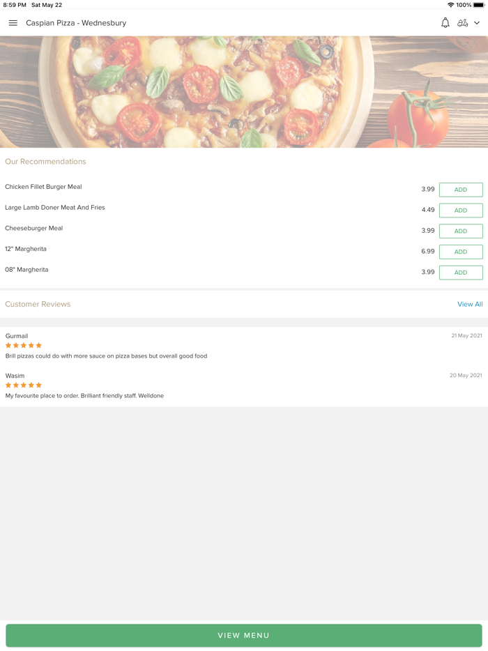 Caspian Pizza Wednesbury