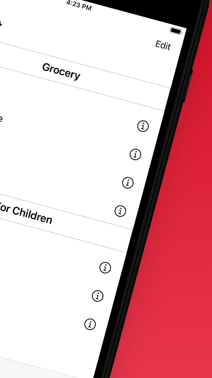 Lista de compras e mercearia