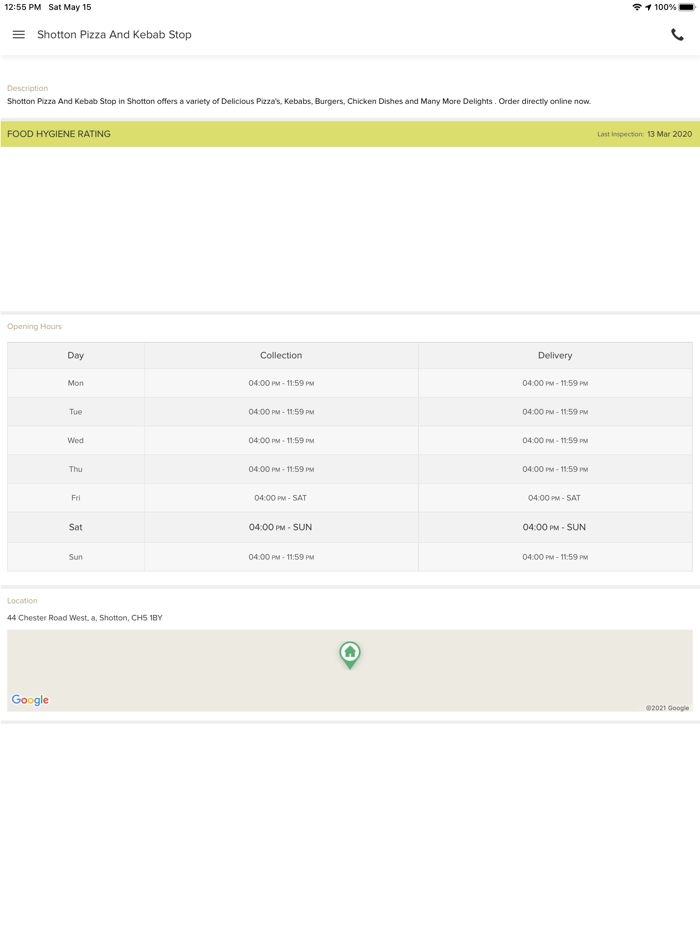 Shotton Pizza And Kebab Stop ,