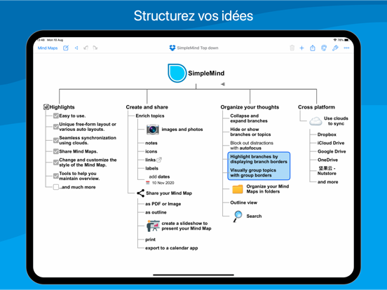 SimpleMind Pro - carte mentale SimpleMind Pro - carte mentale