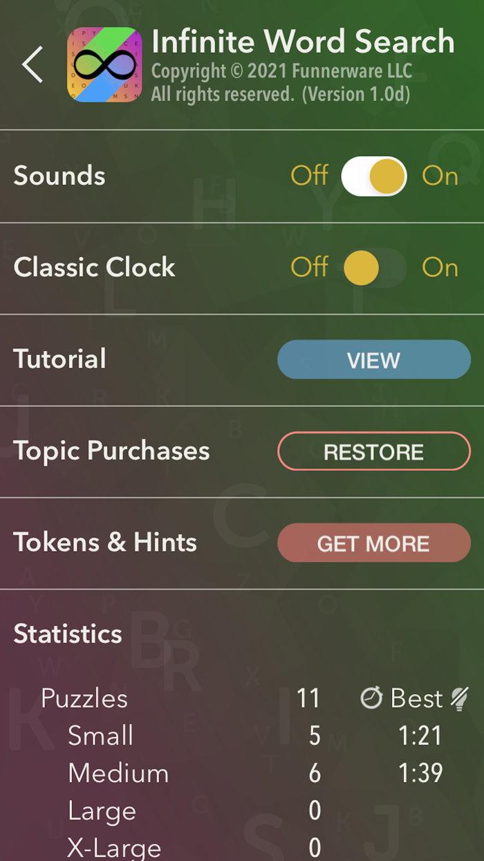 Word Search  Infinite Puzzles