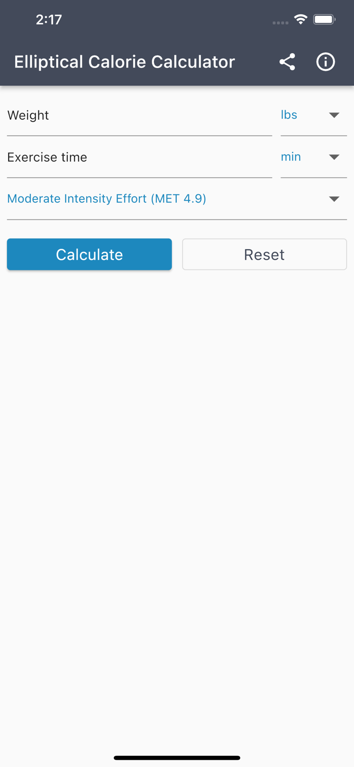 Elliptical Calorie Calculator