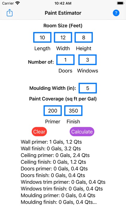 Room Paint Estimator