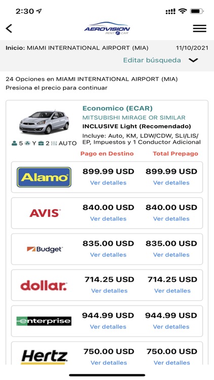 Aerovision SAS - Rent a Car screenshot-3