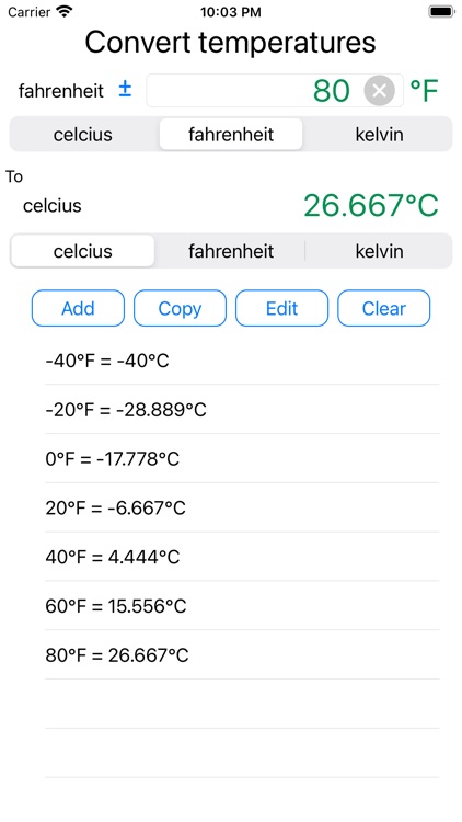 Temperature Units