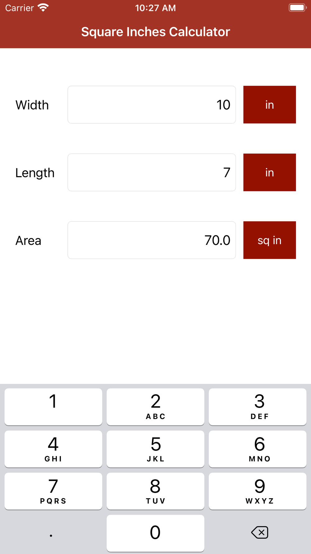 Square Inches Calculator Download App for iPhone - STEPrimo.com