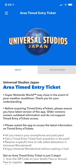 Universal Studios Japan app screenshot