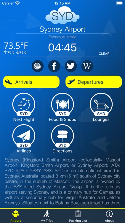 Sydney Airport (SYD) + Radar