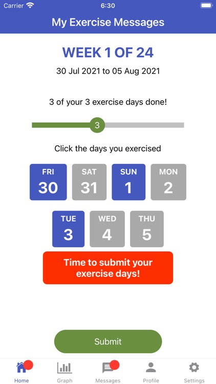 My Exercise Messages