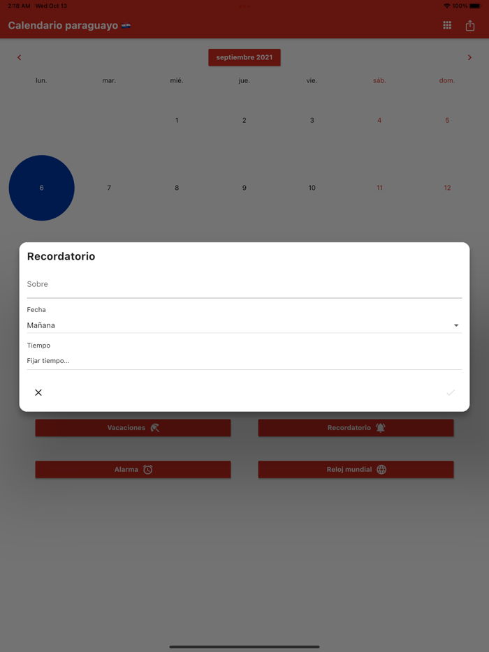 Calendario Paraguayo 2022