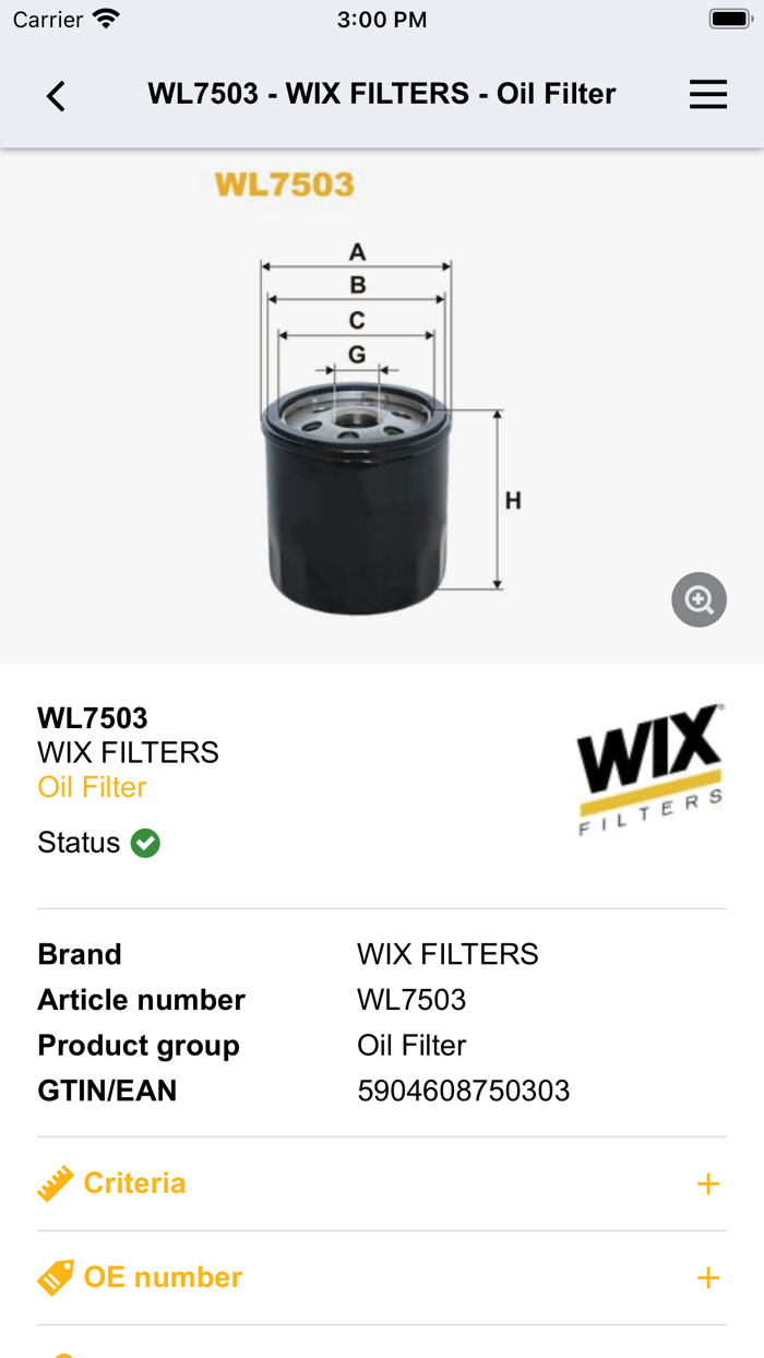 WIX Catalogue