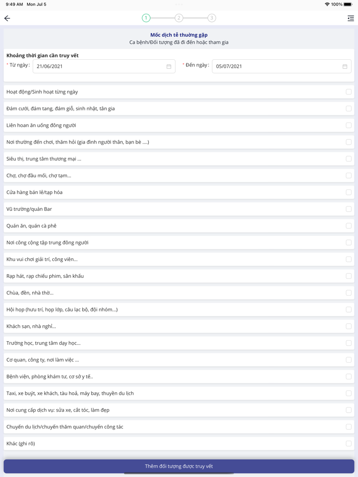 Hỗ trợ truy vết