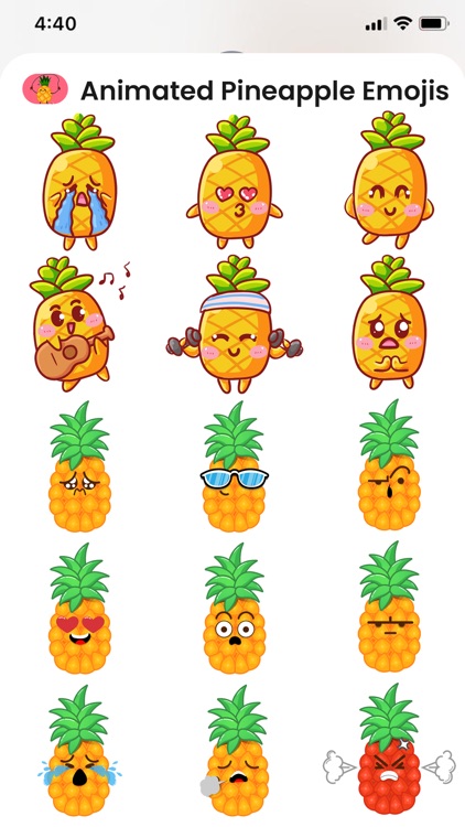 Animated Pineapple Emojis screenshot-3