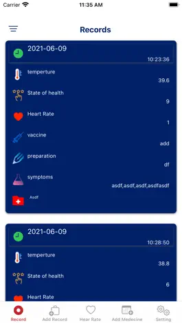 Game screenshot Health Records, Hearth Rate hack