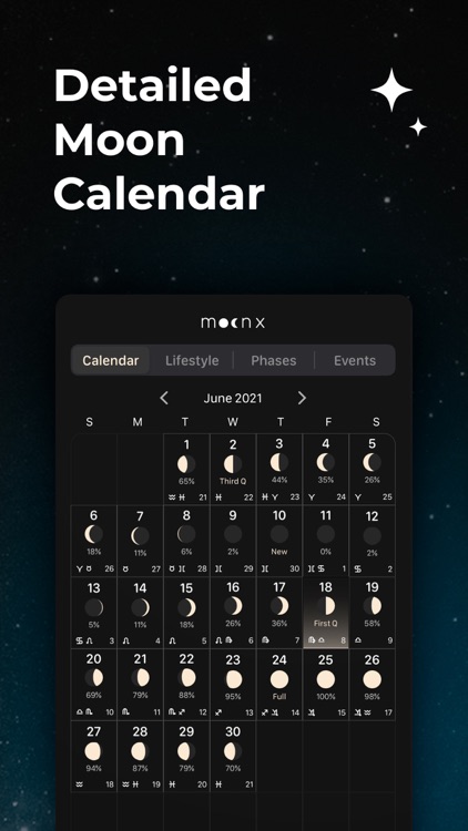 Moon Phase Calendar - MoonX