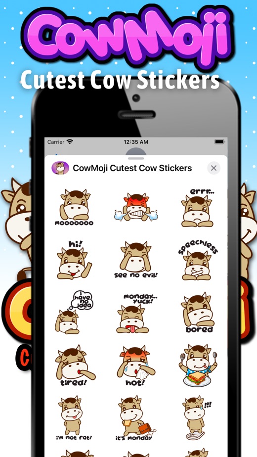 【图】CowMoji Cutest Cow Stickers(截图3)