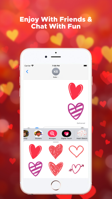 How to cancel & delete Heart Sketch Emojis from iphone & ipad 4