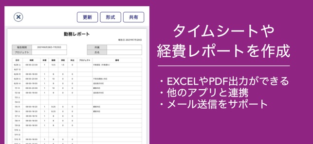勤怠管理 Timeandentry 勤怠表 給料と残業 をapp Storeで