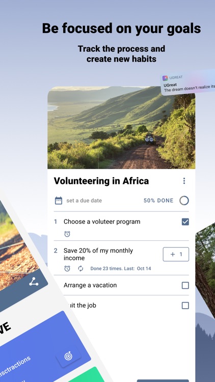 Ugreat: goals planner, habits