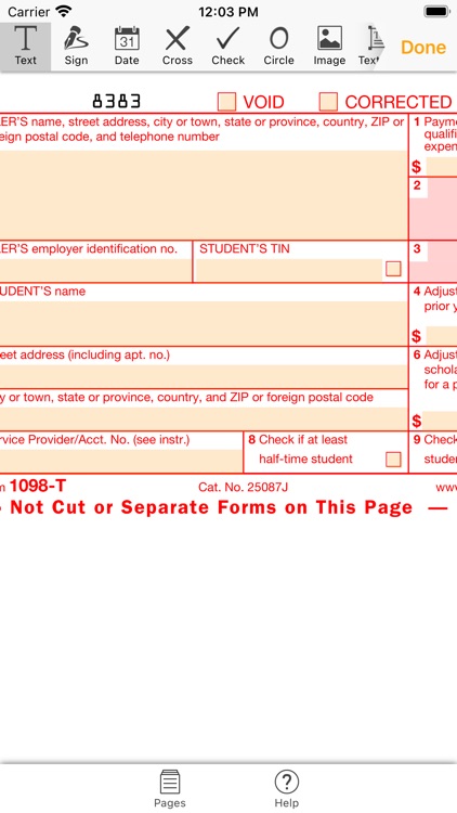 1098T Form: fill & send PDF