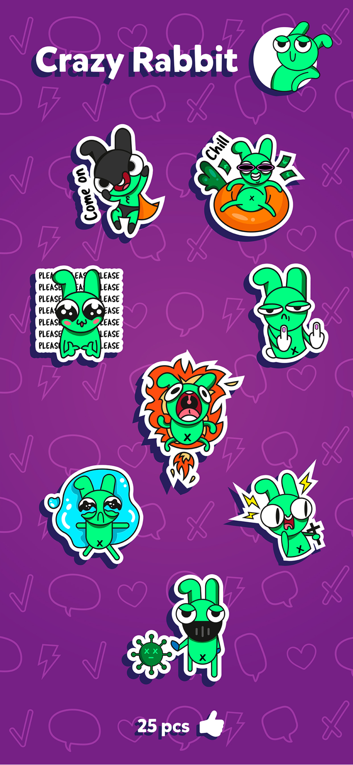 Crazy Rabbit - Sticker Pack