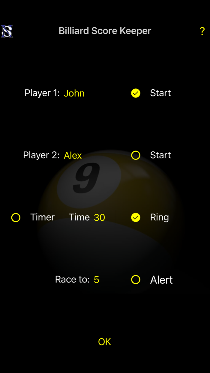 Billiard Score Keeper