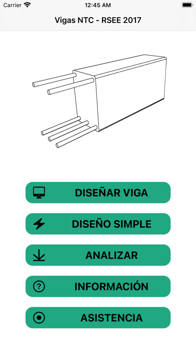 Screenshot #1 pour Diseño de vigas NTC RSEE 2017