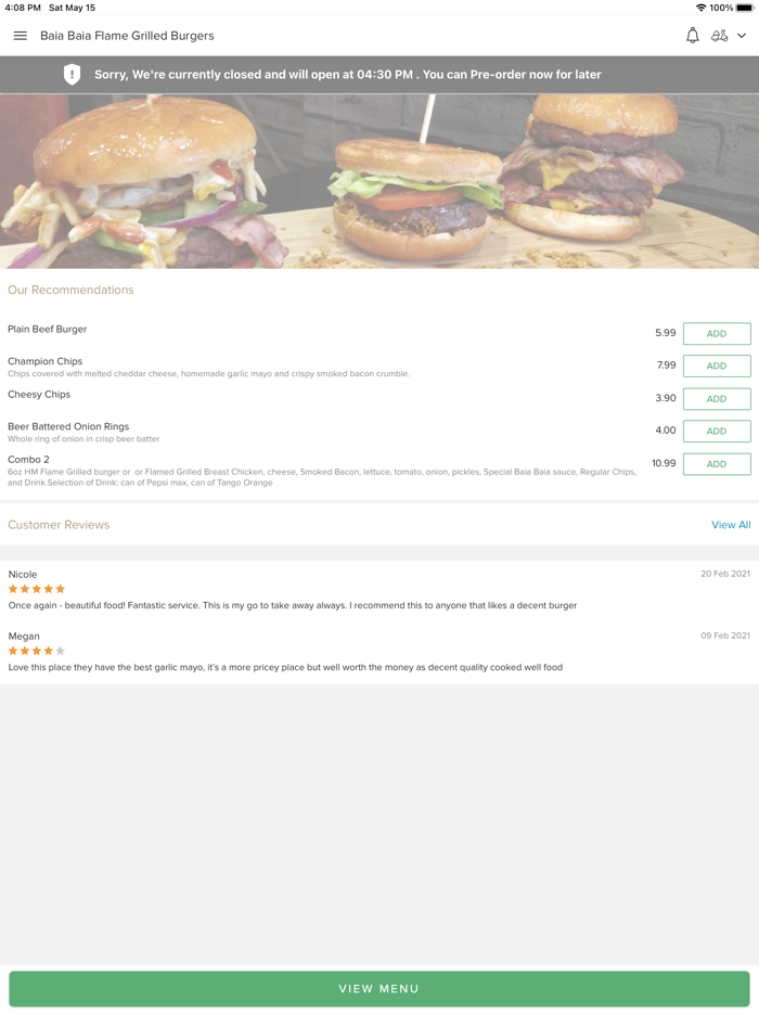 Baia Baia Flame Grilled