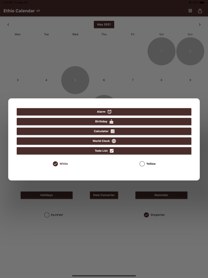 Ethiopian Calendar 2013/2021