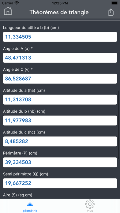 Calculatrice de géométrie Calculatrice de géométrie