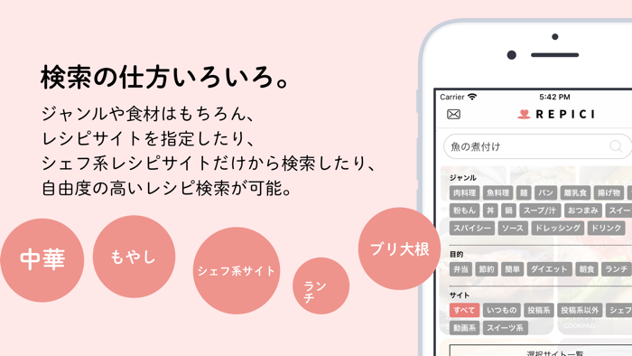 レシピを検索し管理するREPICI