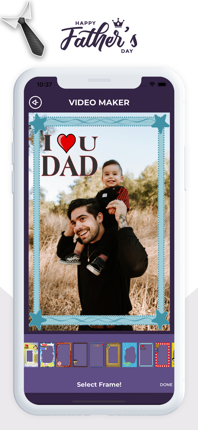Fathers day video photo frame