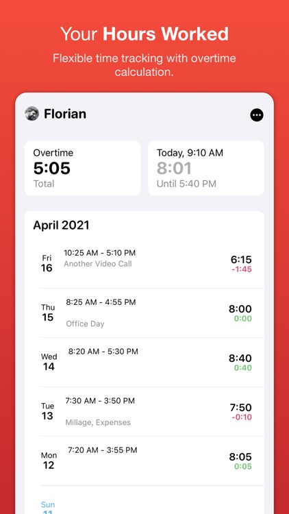 WorkTimes - Hours Tracker