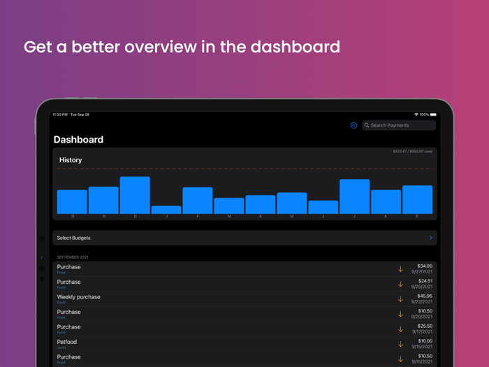 Budgets - Financeplanner