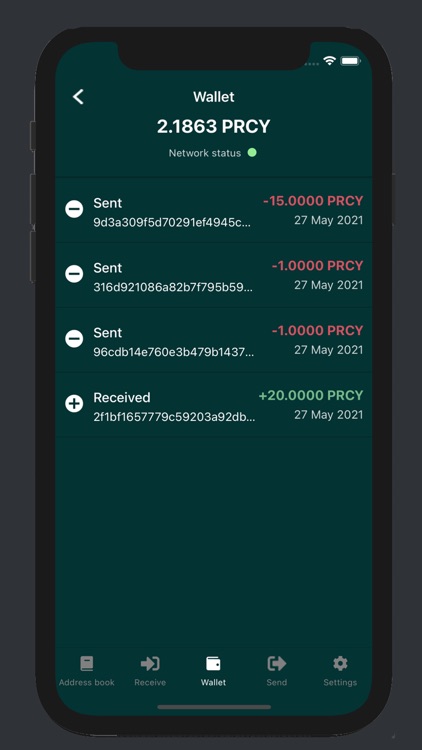 PRCY Coin Wallet